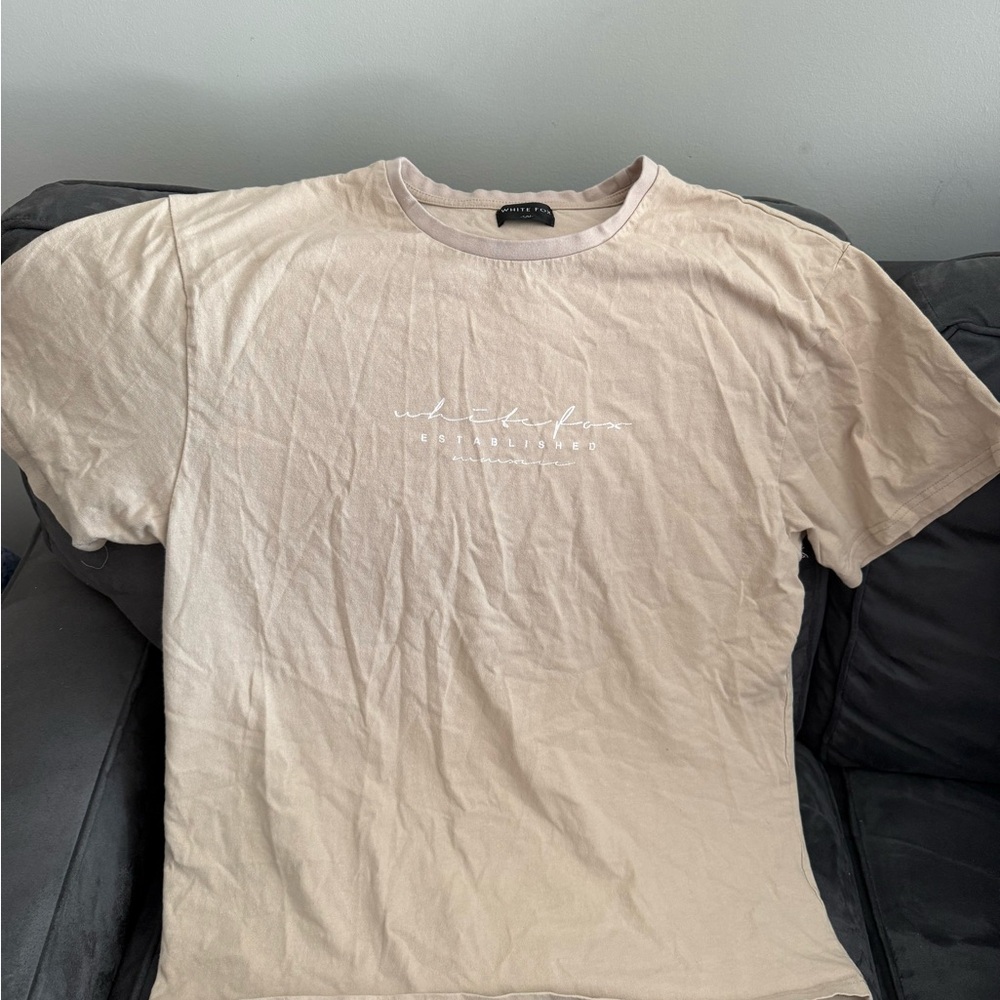 Beige White Fox Established T-Shirt